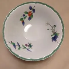 手描き花柄波形ボウル香蘭社箱入り