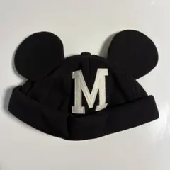 pon様専用ディズニーミッキー　ファンキャップ　Mマーク　ブラック耳付き