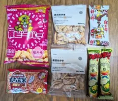 【7点】梅ビーバー　おかき　無印良品　うまい棒　もち玄米満腹バー　間食　コンポタのサムネイル