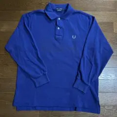 FRED PERRY 長袖ポロシャツ L 青 - メルカリ