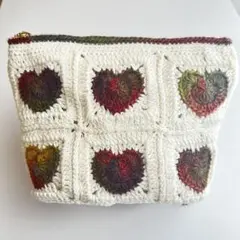 【かおちゃん様専用】ハートダラケmini ✳︎ハートのファスナーポーチ