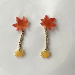 もみじ　ピアス　イヤリング　ハンドメイド