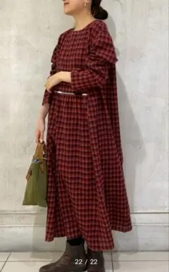 fig london Alice check ロング ワン ピース F - メルカリ