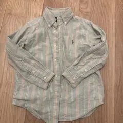 Ralph Lauren 長袖シャツ 4/4T 水色ストライプ