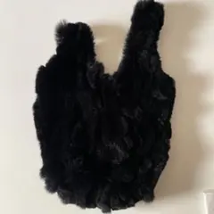 『お値下げ』　リアルミンクファー　トートバッグ　ブラックミンク　ワンハンドバッグ