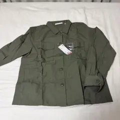 新品★ユニクロ　ミリタリー　シャツジャケット　オリーブ　カーキ　L