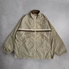 【希少】90s NIKE ナイロンジャケット ベージュ スウッシュ刺繍ロゴXXL