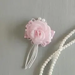 シアーなピンクフラワー　子ども　キッズ　コサージュ　ブローチ　入学式　入園式