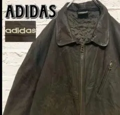 【超希少】adidas ヴィンテージ　レザーキルティングジャケット　本革　万国旗