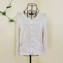 22octobre ノーカラーカーディガン　M　グレー　上品　綺麗め