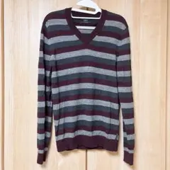 美品✨ ARMANI EXCHANGE　アルマーニ　ニット　グレー　ウール　Sのサムネイル