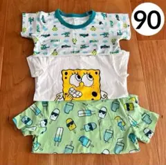 【90cm】子供服 まとめ売り 半袖 Tシャツ 3点 飛行機 スポンジボブ