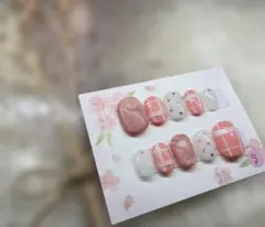 ハートホロ マグネット チェック キッズネイルチップ Ｓサイズ