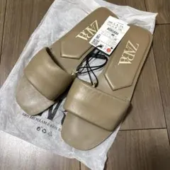 ZARA ベージュ フラットサンダル　37
