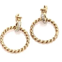 超美品★モネ ゴールドリングイヤリング ラインストーン装飾 直系2.5cm