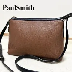 美品　ポールスミス　ミニショルダーバッグ　オールレザー　ブラウン　マルチカラー