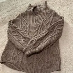 Discoat ケーブル編み ハイネックセーター Fサイズ