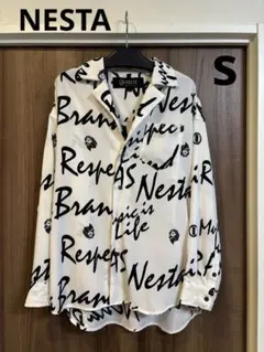 NESTA BRAND 総柄 長袖シャツ ホワイト S
