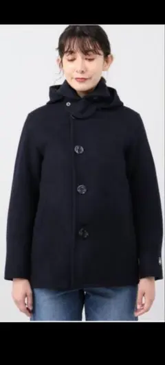 Orcival ダッフルコート ネイビー サイズ3 ORCIVAL (オーシバル) COLLARLESS DUFFEL COAT / カラーレス