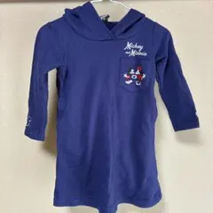 【BABYDOLL】ベビードール ミッキー＆ミニー パーカーワンピース 90 紺