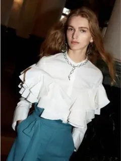 FRAY I.Dフレイアイディー　ラッフルフリルブラウス　ホワイト0