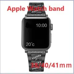 Apple Watch バンド ラインストーンステンレス38/40/41ｍｍBK