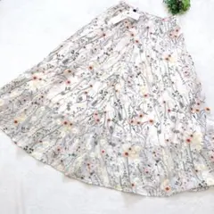 新品 Noela noela ノエラ 花柄刺繍 ロングスカートシフォン マキシ丈