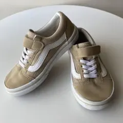 Vans マジックテープ キッズスニーカー ベージュ Old Skool 18㎝