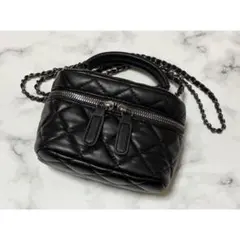 SHEIN 黒 バニティバッグ キルティング