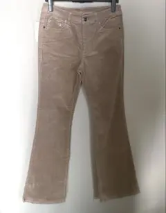 ストレッチコーデュロイ　ブーツカットパンツ　ピンクベージュ