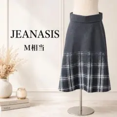 JEANASIS ジーナシス グレー チェック フレアスカート 上品のサムネイル
