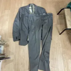 ZARA MAN ザラ メンズスーツ グレー 光沢 ストライプ柄 薄手 ラペル細