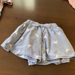 ユニコーン柄 ライトブルー キュロット