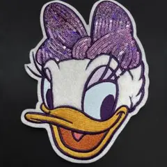Disneyデイジーダック　スパンコール ワッペン 大判ハンドメイド 手芸