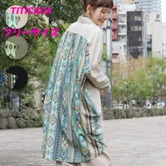 チチカカ　ファブリックプリントドッキングワンピース　フリーサイズ