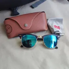 Ray-Ban Clubmaster サングラス ミラー青レンズ