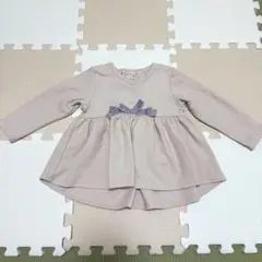 プティマイン　リボン付き　ピンク　長袖トップス