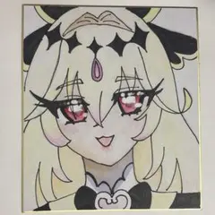 キュアアルカナ・シャドウ　ファンアート　イラスト手書き色紙