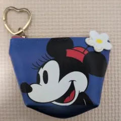 ミニーマウス　ミニポーチ　 ハート型キーホルダー付き