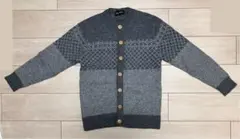 (並行出品)グレー系ウール混紡カーディガン サイズ測定済み