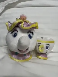 美女と野獣 ポット夫人 チップ ぬいぐるみ マスコット キーホルダー セット