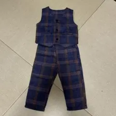 ネイビー・ブラウン チェック フォーマルセット　110