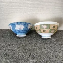 未使用 有田焼 花柄 飯碗 2個セット 茶碗 和食器