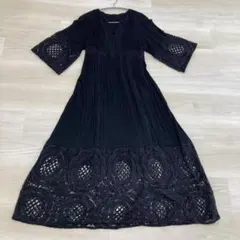 美品★グレースコンチネンタル マキシワンピース レース 36 M 刺繍