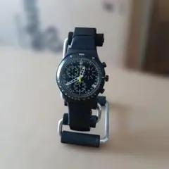 希少アルミ Swatch クロノグラフ ブラック腕時計 スォッチ 37