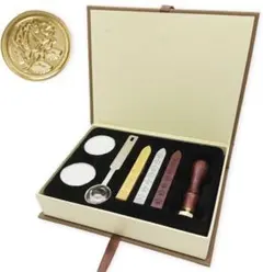 シーリングスタンプ シーリングワックス 蝋封 スタンプ セット (バラ A)