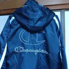 Champion ベンチコート フード付きネイビージャケット