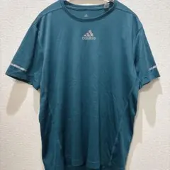 アディダス 吸汗速乾 ランニングTシャツ メンズO ブルーグリーン 半袖のサムネイル