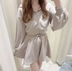 evelyn ハートビジューセットアップ ピンク