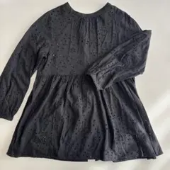 GLOBAL WORK 長袖ブラウス M 黒 グレー